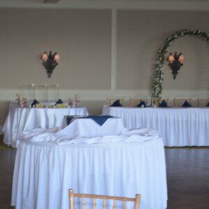 White Polyester Table Skirt 21'